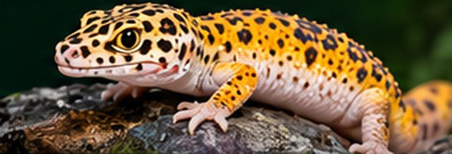 Leopard gecko on a rock